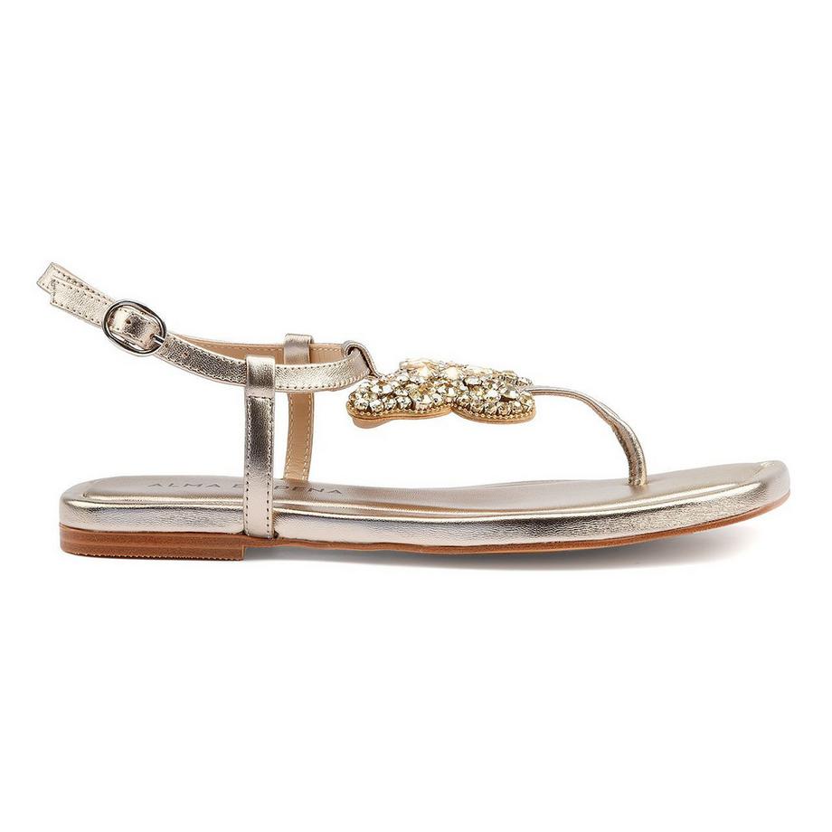 Alma En Pena Alma en Pena Flache Sandalen mit Strasssteinen  