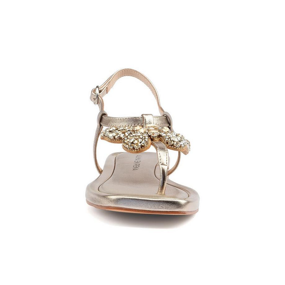 Alma En Pena Alma en Pena Flache Sandalen mit Strasssteinen  