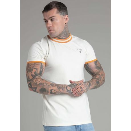 Sik Silk  T-Shirt Ringer T-Shirt in Ecru 