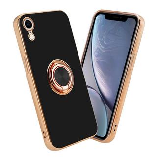 Cadorabo  Housse compatible avec Apple iPhone XR avec anneau - Coque de protection en silicone TPU flexible, avec protection pour appareil photo et support voiture magnétique 