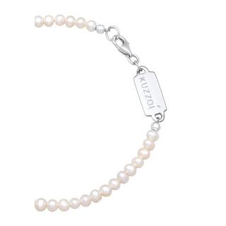 Kuzzoi  Armband Süßwasserperlen Klassisch Schlicht 925 Silber 