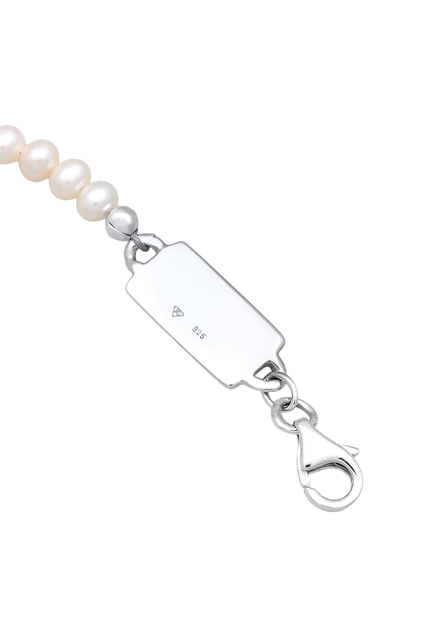 Kuzzoi  Armband Süßwasserperlen Klassisch Schlicht 925 Silber 
