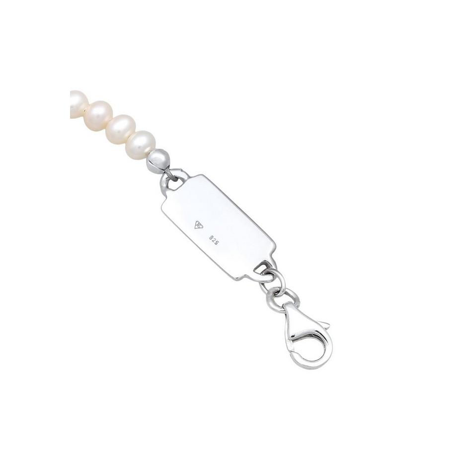 Kuzzoi  Armband Süßwasserperlen Klassisch Schlicht 925 Silber 