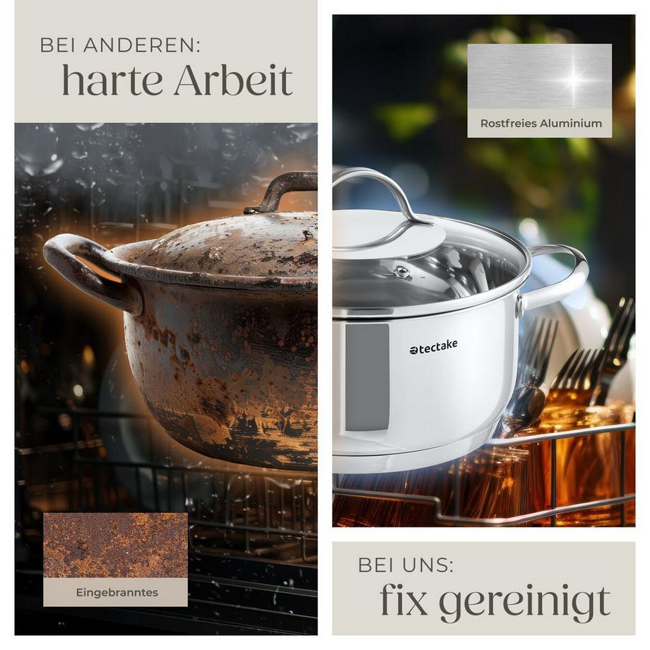 Tectake Set di pentole non adatte a induzione Varese 15 pezzi  