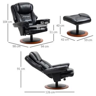 HOMCOM Relaxsessel mit Hocker  