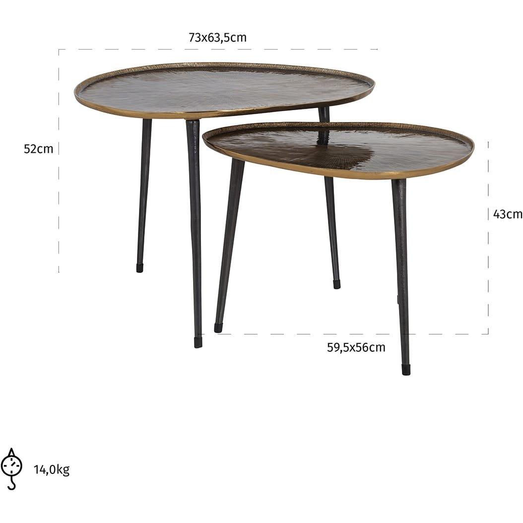 mutoni Tavolino Louve (set di 2)  