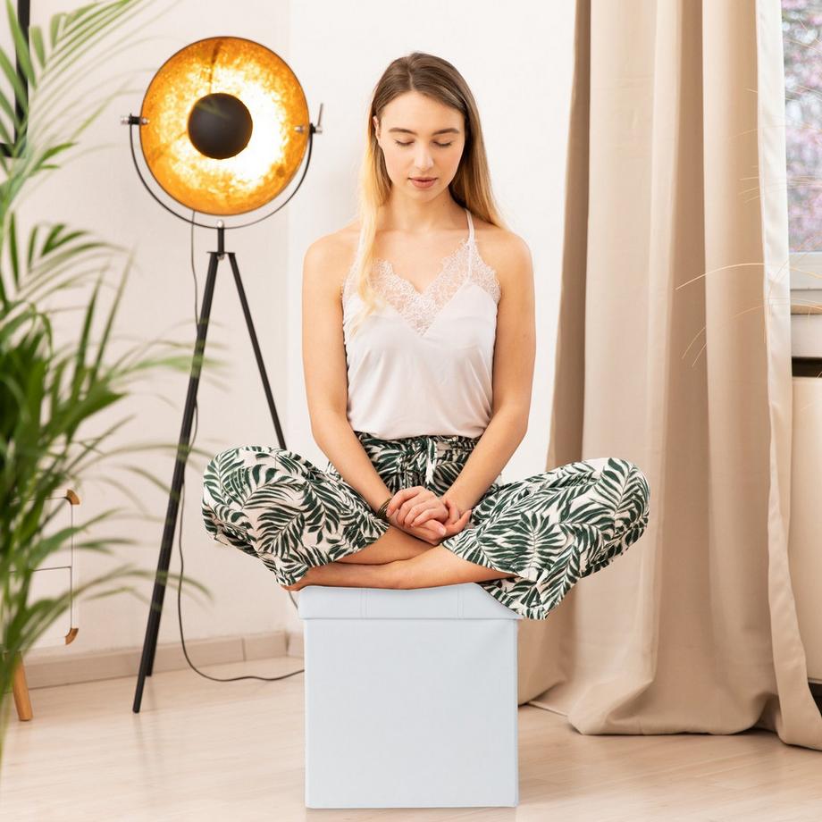 B2X Hocker aus Kunstleder mit Stauraum  