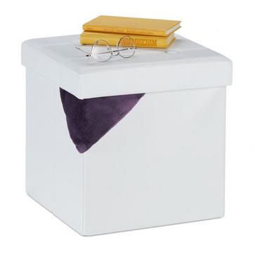 Tabouret en cuir artificiel avec espace de rangement