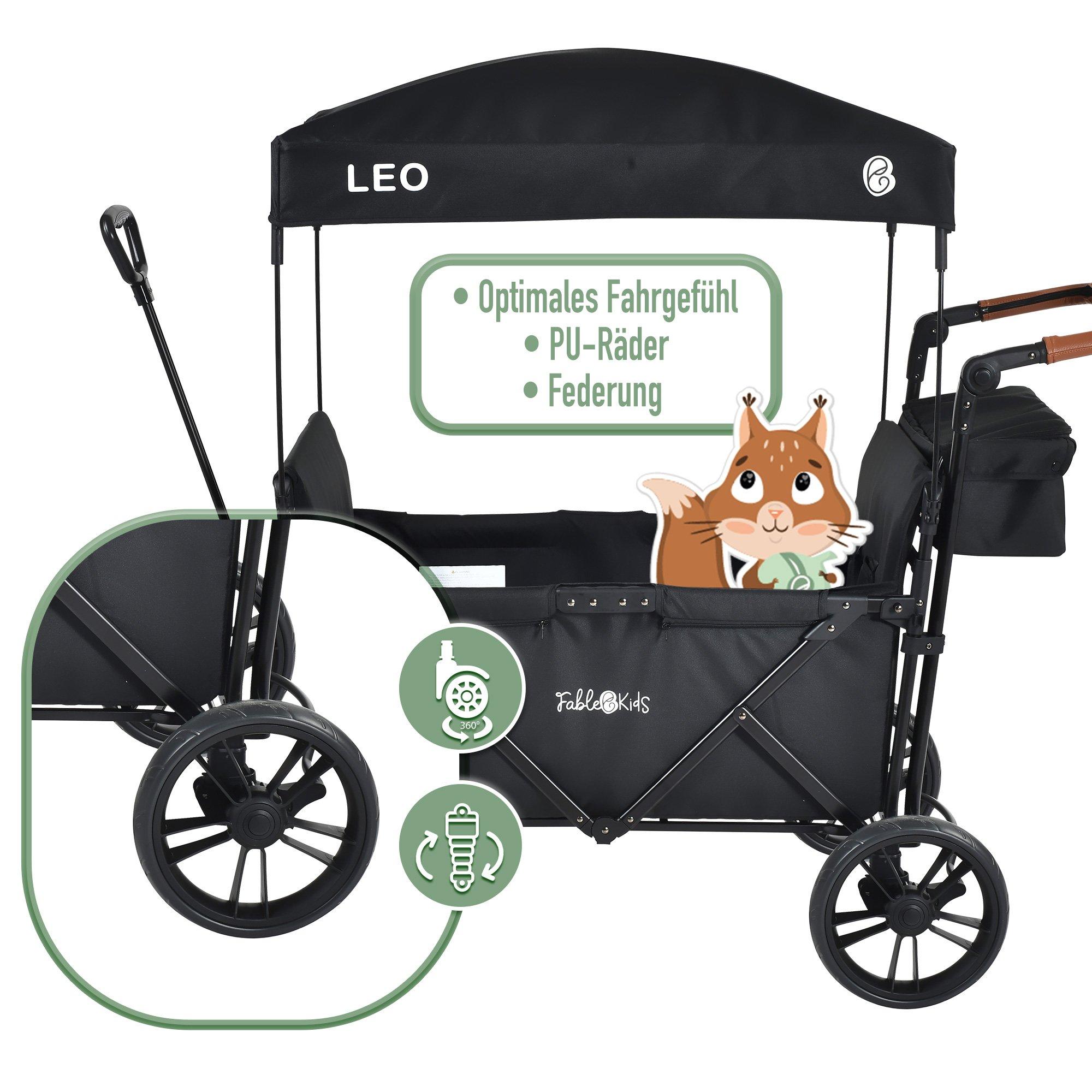 FableKids  Chariot à main LEO X2 Lite avec toit chariot de Transport pliable 