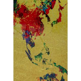 KARE Design Glasbild Metallic Colourful Map 150x100  