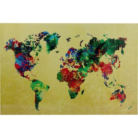 KARE Design Stampa su vetro Mappa colorata metallizzata 150x100  