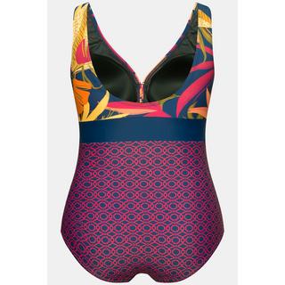 Ulla Popken Maillot de bain Imprimé feuilles Bonnets souples Doublure poitrine  