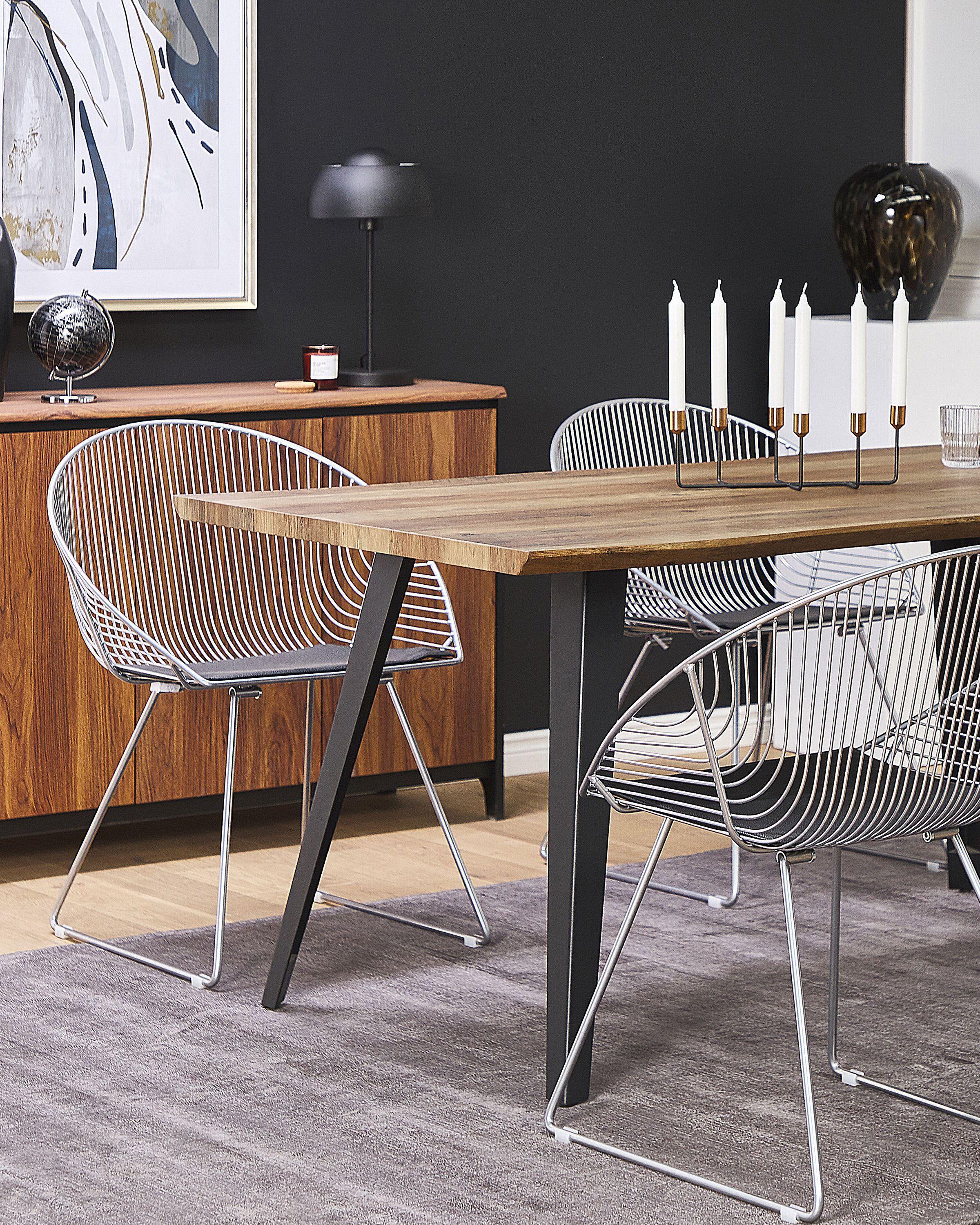 Beliani Esszimmerstuhl 2er Set aus Stahl Industriell AURORA  