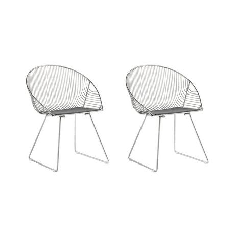 Beliani Esszimmerstuhl 2er Set aus Stahl Industriell AURORA  