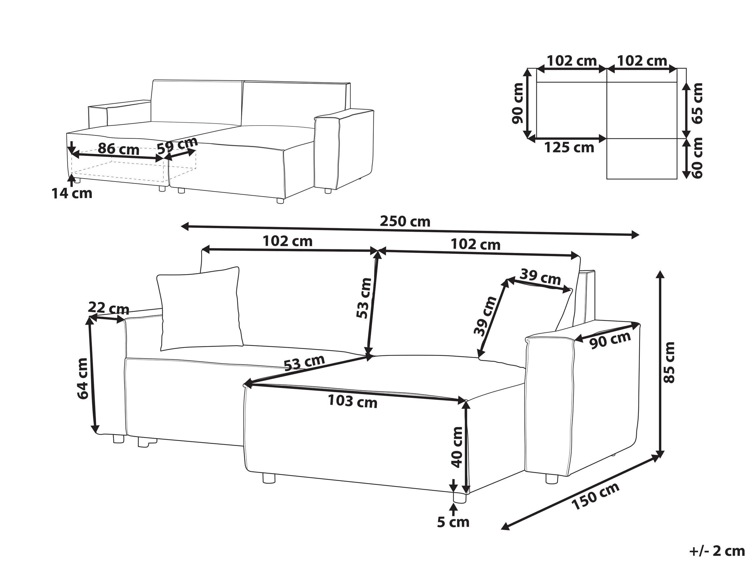 Beliani Canapé d'angle en Tissu Moderne KARILA  