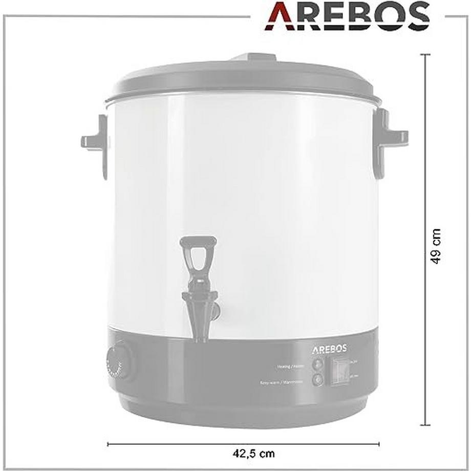 Arebos Einkochautomat 28 L Einkochtopf Glühweinkocher Heißgetränke Spender 2500W  