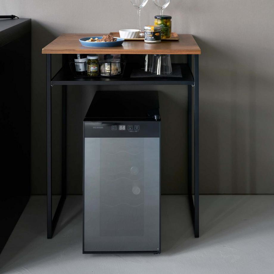 Yamazaki Table avec tablette en bois et tablette coulissante TOWER  