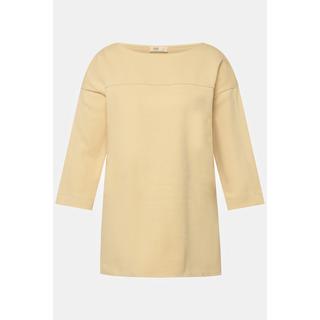 Ulla Popken  Shirt, U-Boot-Ausschnitt, 3/4-Arm, Biobaumwolle 