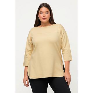 Ulla Popken  Shirt, U-Boot-Ausschnitt, 3/4-Arm, Biobaumwolle 