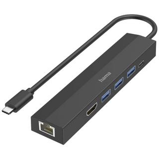 hama  USB-C-Hub, Multiport, 6 Ports, 3x USB-A, USB-C, HDMI, LAN Ethernet 