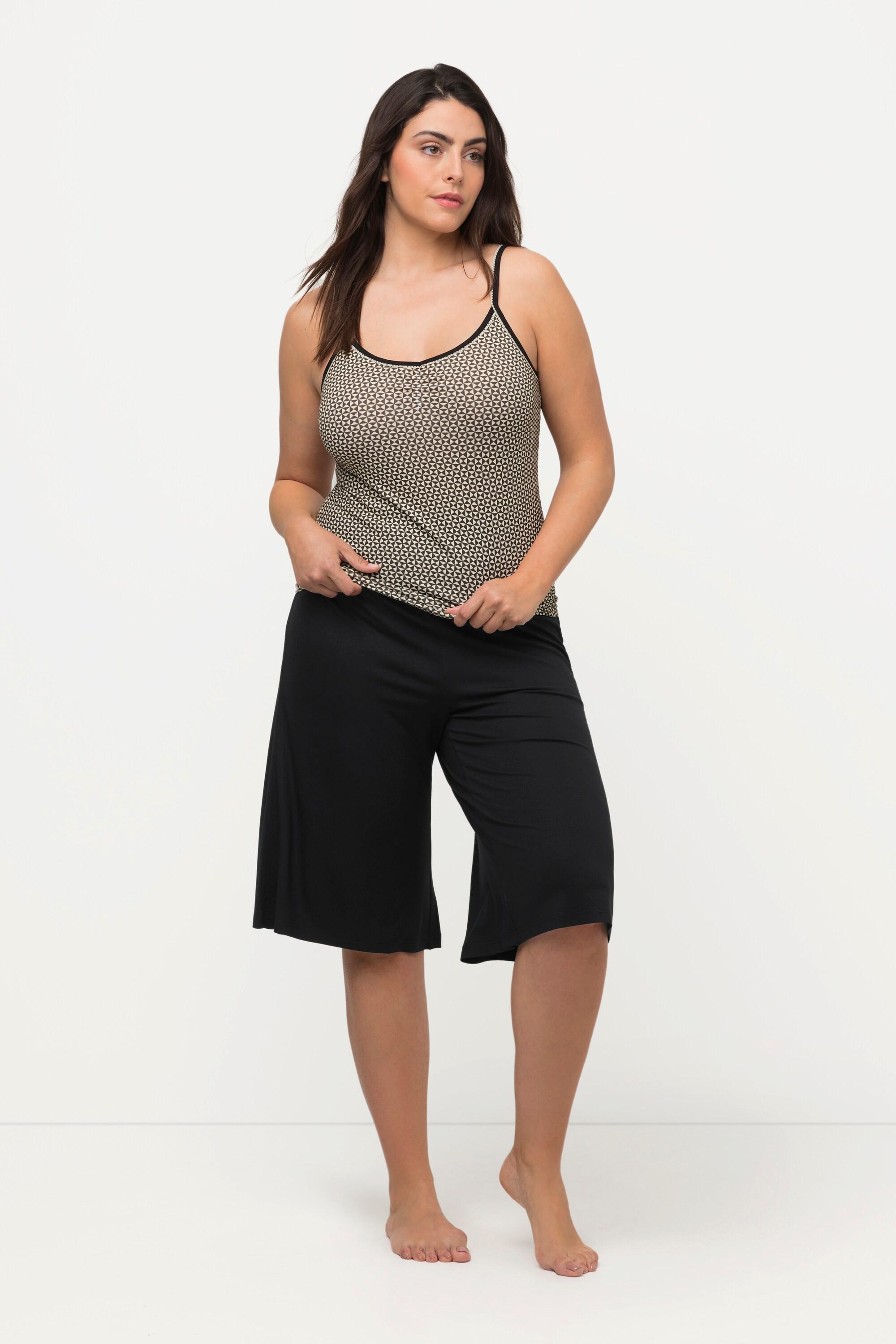 Ulla Popken Bermuda Weites Gerades Bein Elastikbund  