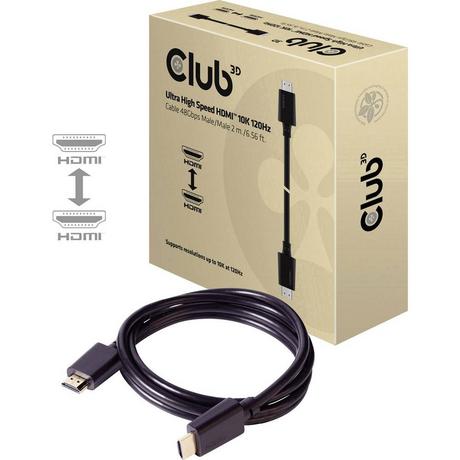 Club3D  Câble HDMI Ultra High Speed Club 3D 10K 120 Hz 48 Gbps mâle/mâle 2 mètres 