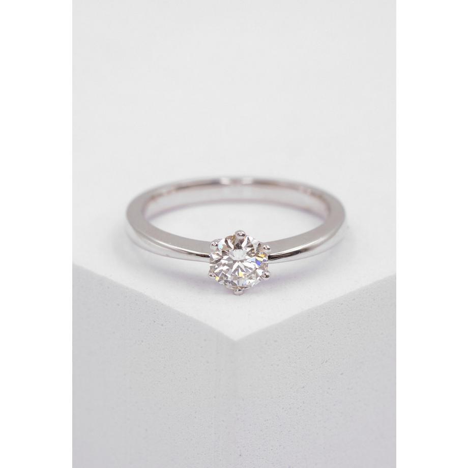 MUAU Schmuck  Solitaire Ring Diamant 0.50ct. Weissgold 750 