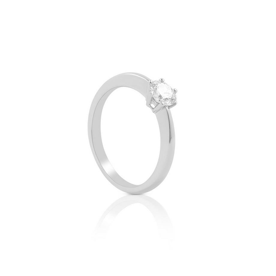 Solitaire Ring Diamant 0.50ct. Weissgold 750