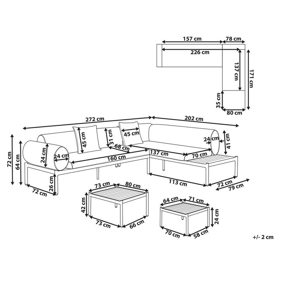 Beliani Lounge Set aus Aluminium Modern RASIGLIA  