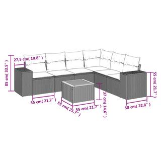 VidaXL Ensemble de canapés de jardin rotin synthétique  