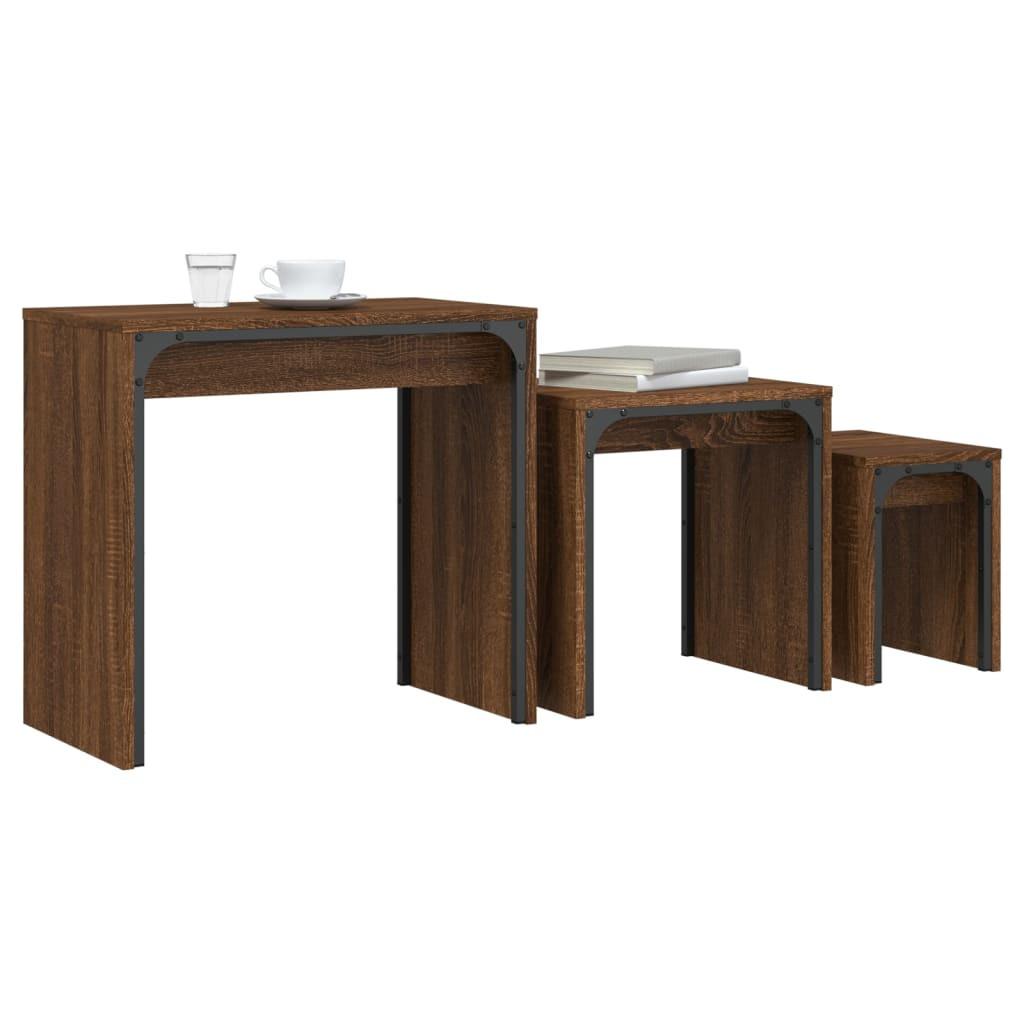 VidaXL Table basse gigogne bois d'ingénierie  