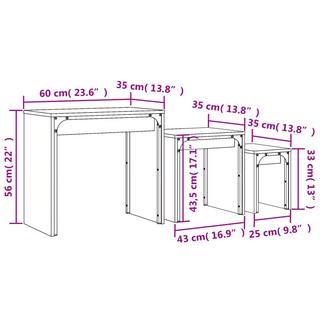 VidaXL Table basse gigogne bois d'ingénierie  