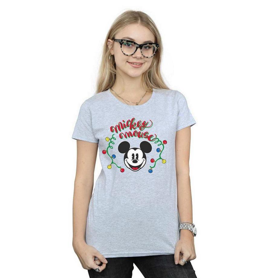 Disney Mickey Mouse T-Shirt Luci di Natale  