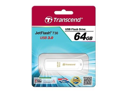 Transcend  Transcend JetFlash 730 64GB USB 3.0 USB-Stick USB Typ-A 3.2 Gen 1 (3.1 Gen 1) Weiß 