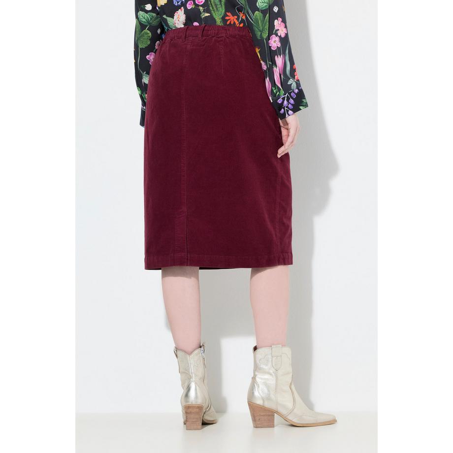 Ulla Popken Gonna Mony in Velluto a Coste Tasche con Cerniera Vita Comoda  