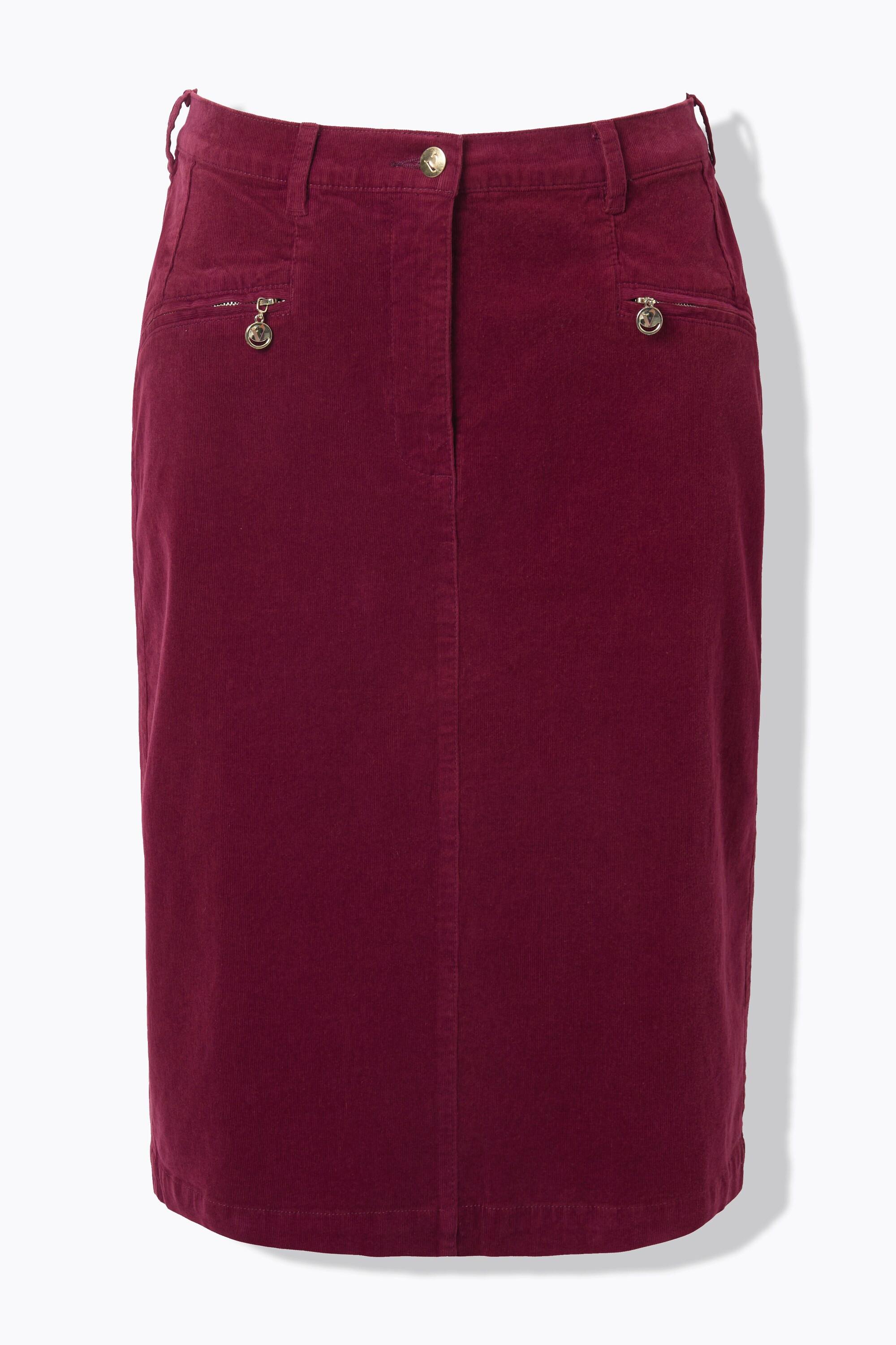 Ulla Popken Mony Cord Rock Reissverschlusstaschen Komfortbund  