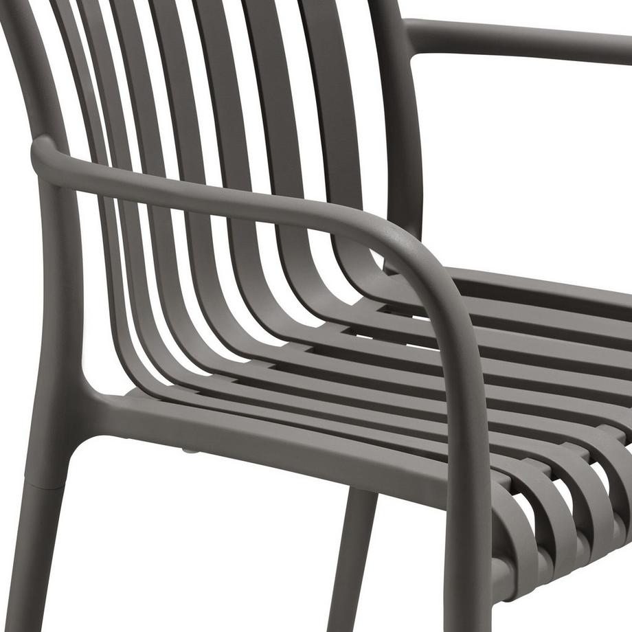 Tectake Chaises de jardin ALCUDIA résistant aux intempéries et aux UV Lot de 4  