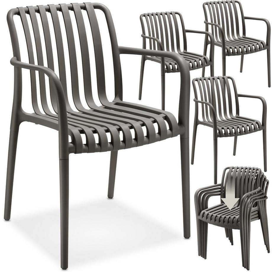 Chaises de jardin ALCUDIA résistant aux intempéries et aux UV Lot de 4