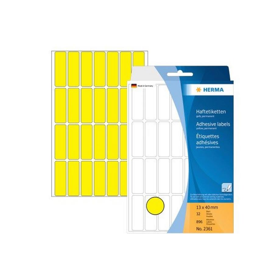 HERMA Haftetiketten 13x40mm 2361 gelb 896 Stück