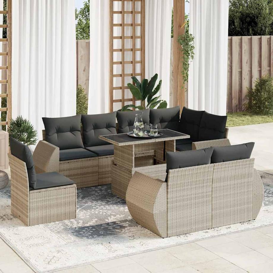 VidaXL Ensemble de canapés de jardin rotin synthétique  