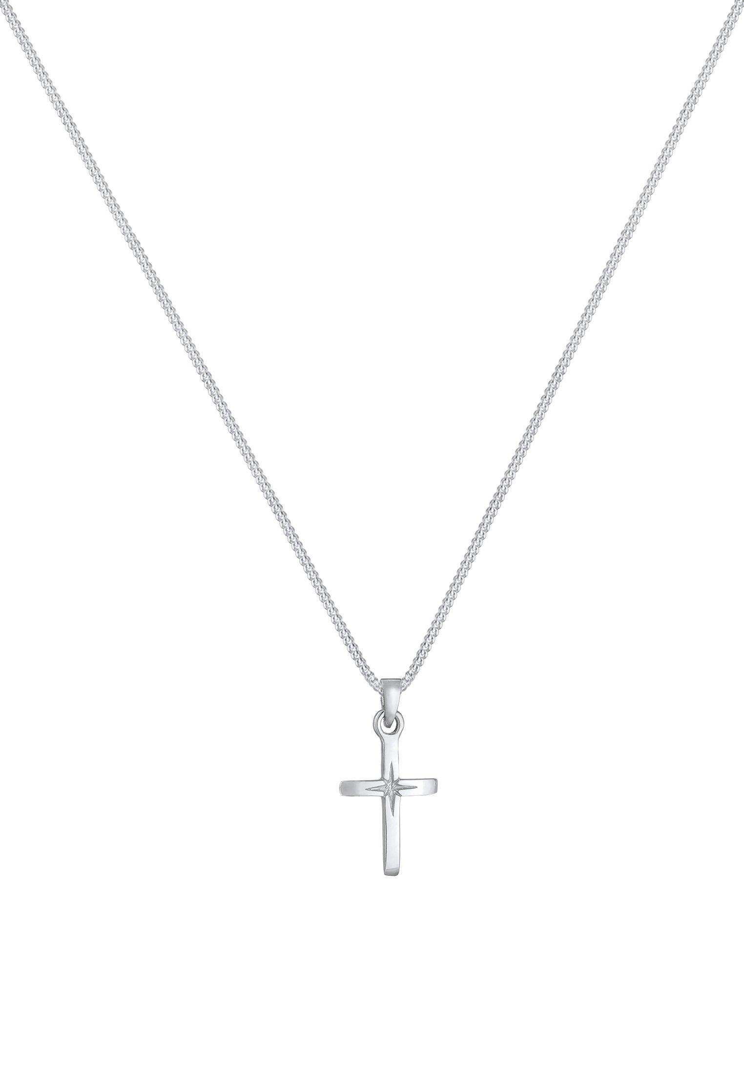 Elli  Halskette Kreuz Symbol Anhänger Religion 925 Silber 
