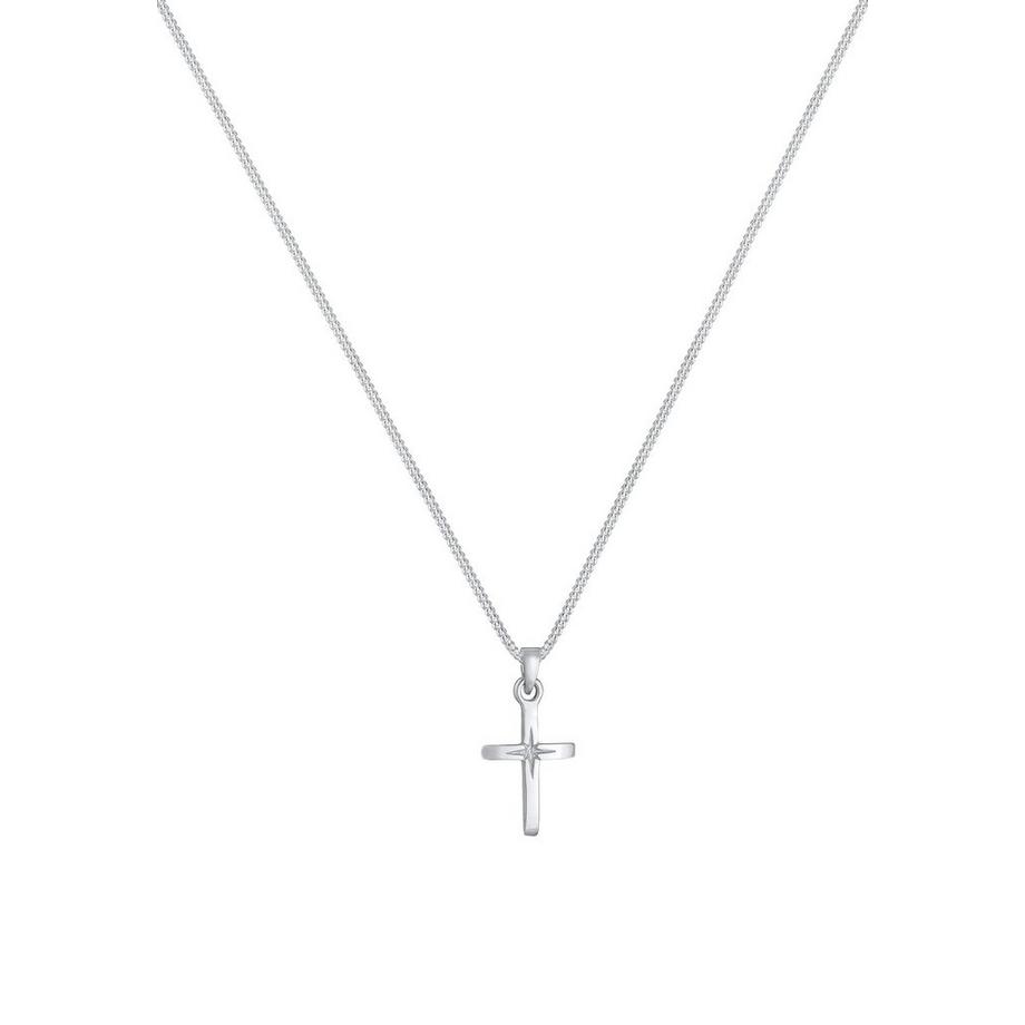 Elli  Halskette Kreuz Symbol Anhänger Religion 925 Silber 