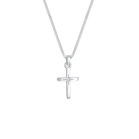 Elli  Halskette Kreuz Symbol Anhänger Religion 925 Silber 