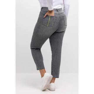 Ulla Popken  Jean mom avec intérieur imprimé, coupe 5 poches large 