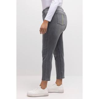 Ulla Popken  Jean mom avec intérieur imprimé, coupe 5 poches large 