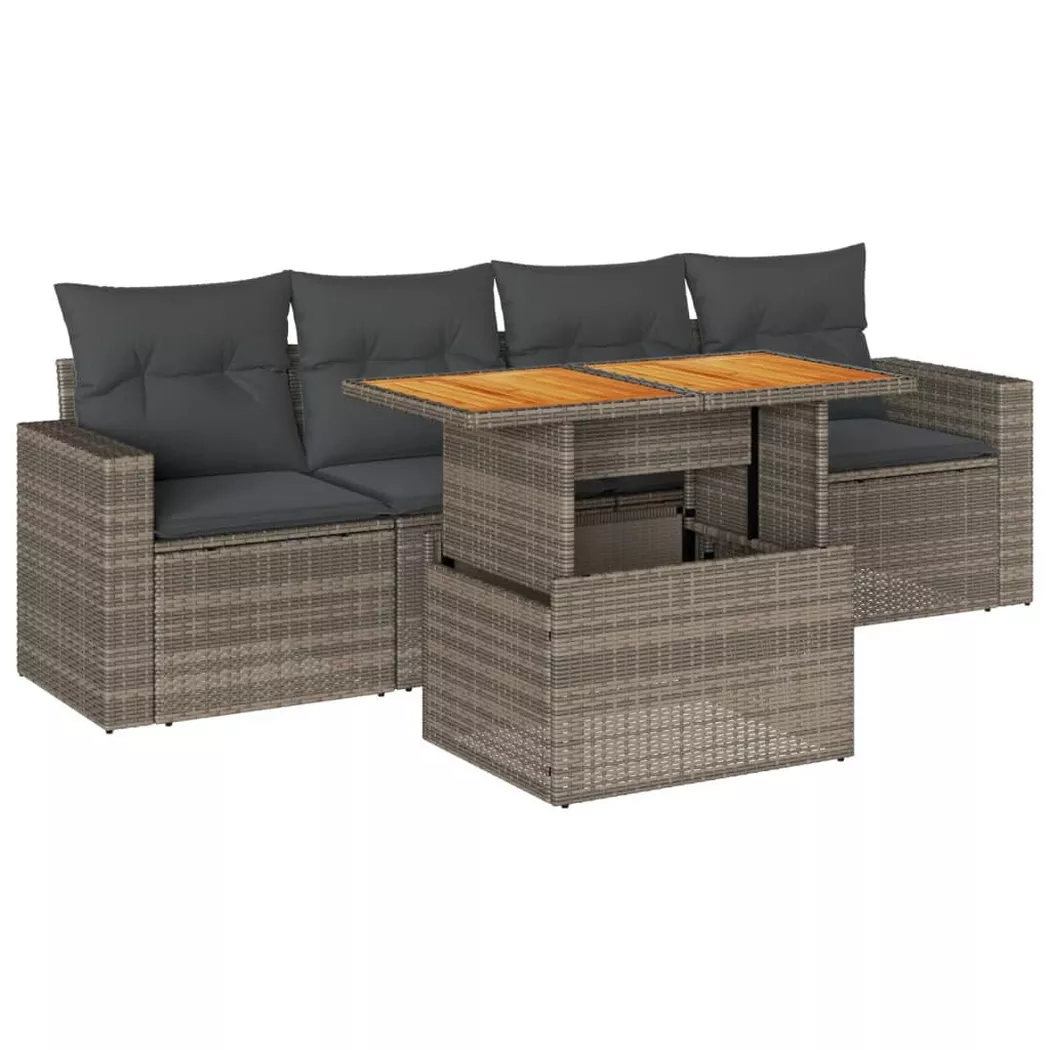 VidaXL - Garten sofagarnitur poly-rattan, One Size, Grau