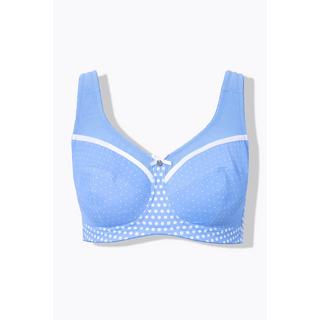 Ulla Popken  Soutien-gorge de maintien, sans armatures. Imprimé à pois. Bonnet C-F. 