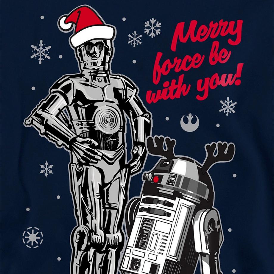 STAR WARS  Merry Christmas Droids Felpa Con Cappuccio 