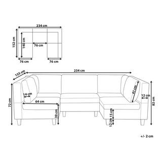 Beliani Divano modulare en Poliestere Moderno UNSTAD  