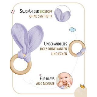 Activity-board  Bébé - Coffret cadeau - Doudou - Bavoir - Anneau de dentition - 100% coton - Mousseline - Cadeaux de naissance - Cadeau bébé garçon - Bleu 